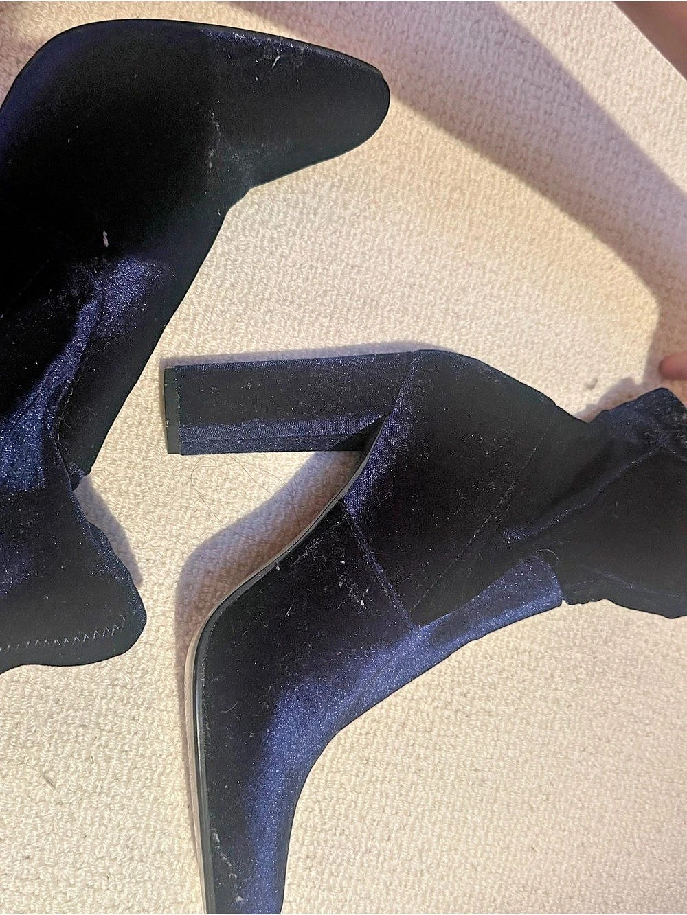 Steve Madden Blue Velvet Ankle Booties